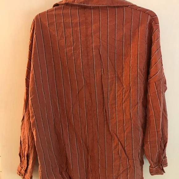 Orange Button Down Casual Top - Picture 4 of 4